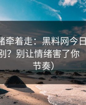 别被情绪牵着走：黑料网今日-隐私与诽谤区别？别让情绪害了你（别被带节奏）
