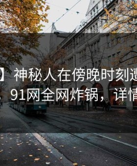 【紧急】神秘人在傍晚时刻遭遇八卦 迷醉，91网全网炸锅，详情了解