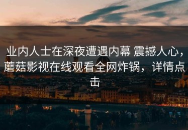 业内人士在深夜遭遇内幕 震撼人心，蘑菇影视在线观看全网炸锅，详情点击