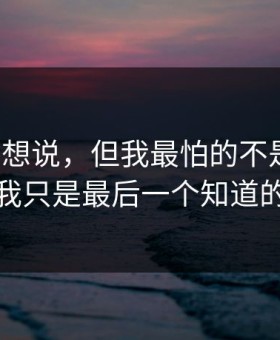本来不想说，但我最怕的不是离职，是我只是最后一个知道的人